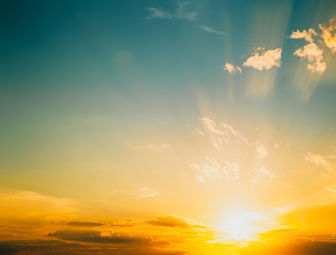 Nature of sky with sunset in summer.